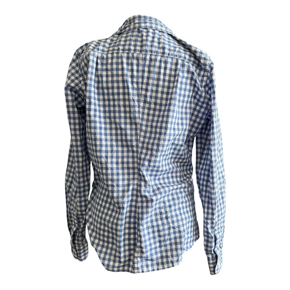 Frank & Eileen Barry Blue White Gingham Cotton Button Up Shirt Medium - Picture 4 of 9